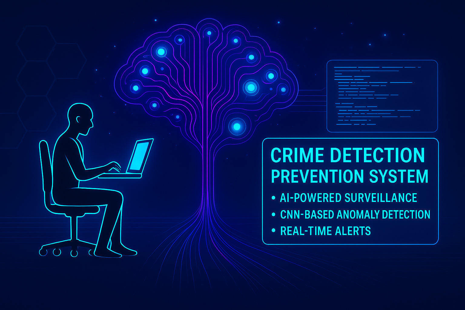Crime Detection and Prevention System dashboard showing threat analysis