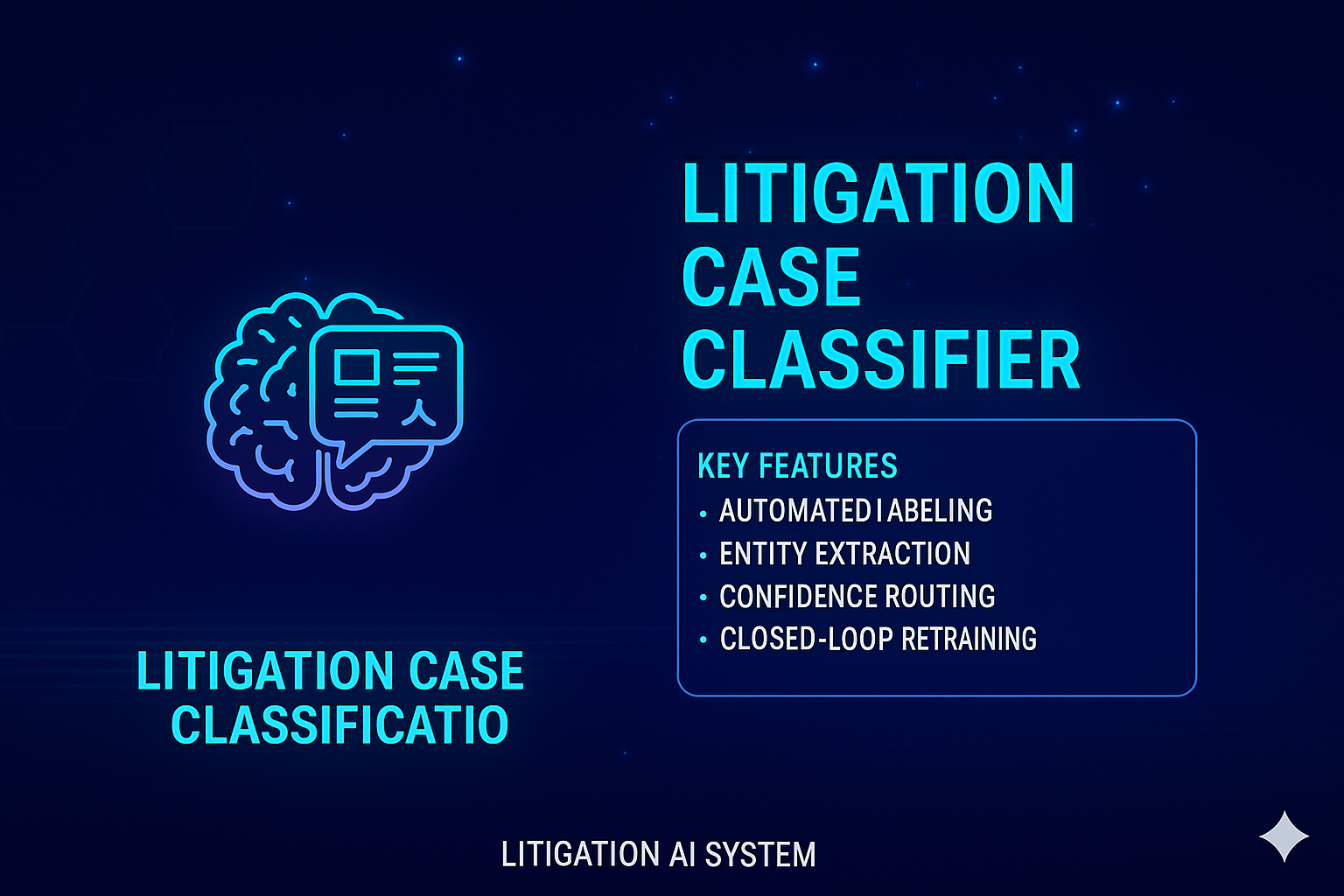 Litigation Case Intelligence System dashboard showing legal data extraction